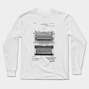 Typewriter Patent Drawing Long Sleeve T-Shirt